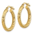 thumbnail image 5 of Auriga Fine Jewelry 14K Yellow Gold Polished 3mm Diamond-cut Round Hoop Earrings for Women, 5 of 5