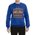 thumbnail image 2 of Wild Bobby, American By Birth Christian By Choice USA Flag Inspirational/Christian Unisex Crewneck Graphic Sweatshirt, Royal, Large, 2 of 3