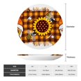 thumbnail image 2 of Balery Sunflower Gnomes and Bees Print Bone China Decorative Plate Ceramic Dinner Plates Art Crafts with Display Stand-10in, 2 of 6