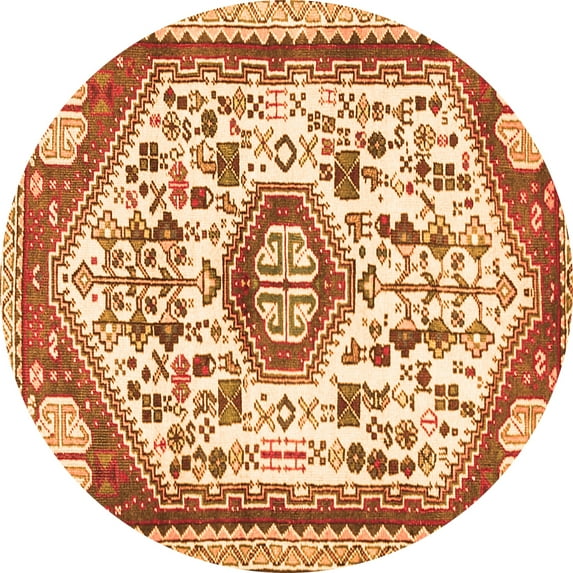 Ahgly Company Indoor Round Persian Orange Traditional Area Rugs, 4' Round