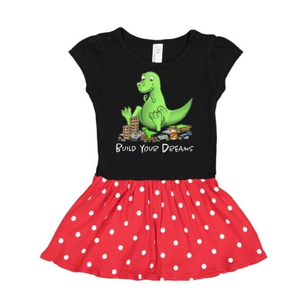 

Inktastic Build Your Dreams Dinosaur Crafting Gift Toddler Girl Dress