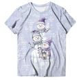 thumbnail image 6 of Kedxroy Christmas Shirt for Women Letter Print T Shirts Xmas Holiday Short Sleeve Pullover Tops Christmas Vacation Tee Shirts(Light Purple,M), 6 of 6
