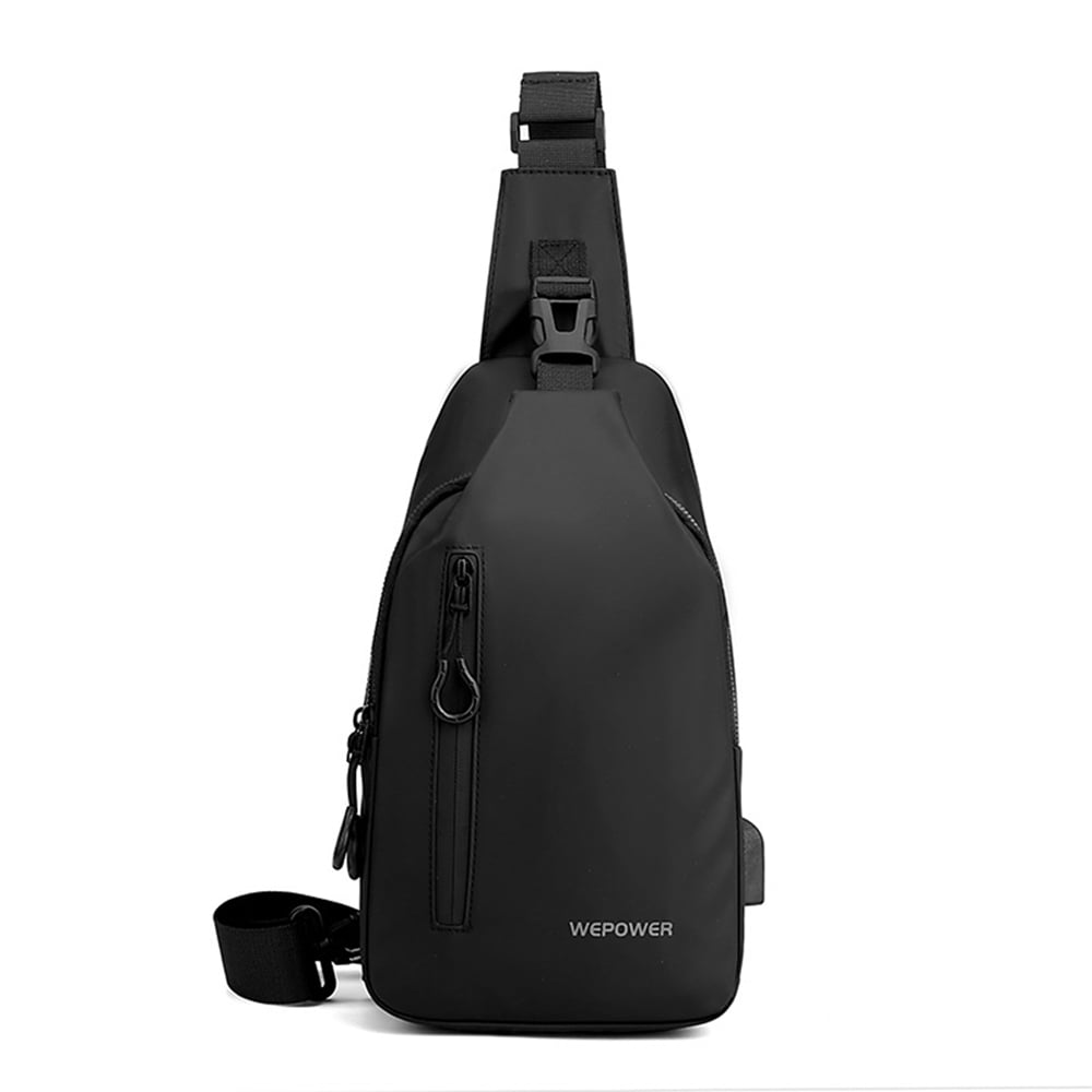 Naiyafly Black Sling Crossbody Backpack Shoulder Bag for Men Women