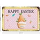 thumbnail image 2 of Lindo gnomo de Pascua feliz, rosa, amarillo con lunares blancos, letreros de metal vintage, decoración navideña de Pascua, letrero de hojalata, póster de metal de 8 x 12, 2 of 6