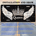 thumbnail image 3 of 1 Pcs 2D Flat License Plate Covers & Frames, Queen with Wings and Crown For Decorative Front, Waterproof For Decoration Aluminum License Plate Covers & Frames Cover For Men Women, 12" X 6", 3 of 7