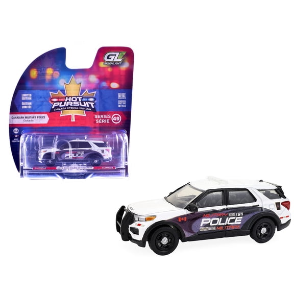 2024 Ford Police Interceptor Utility "Canada Military Police" White w/ Graphics 1/64 Diecast Model Car by Greenlight