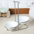 thumbnail image 3 of Upright Spoon Rest Holder Cooking Utensils Stand Tray Double round bowl, 3 of 8