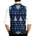 thumbnail image 4 of Resicozy Mens Christmas Vest Xmas Print V Neck Holiday Tree Snowflake Fashion Vest Party Winter Tops Blue 3XL, 4 of 7