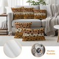 thumbnail image 6 of Yellow Brown Outdoor Waterproof Pillow Covers, Farmhouse Dog Paw Vintage Decorative Square Throw Pillowcase Sofa Cushion Sham for Patio/Couch/Chair, 20"x20" 2 Pack, 6 of 8