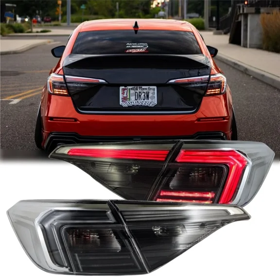 Woudy Clear Lens Tail Light, 1 Pair Rear Lamp Assembly, for Honda Civic Sedan 11th Gen 2022-2026