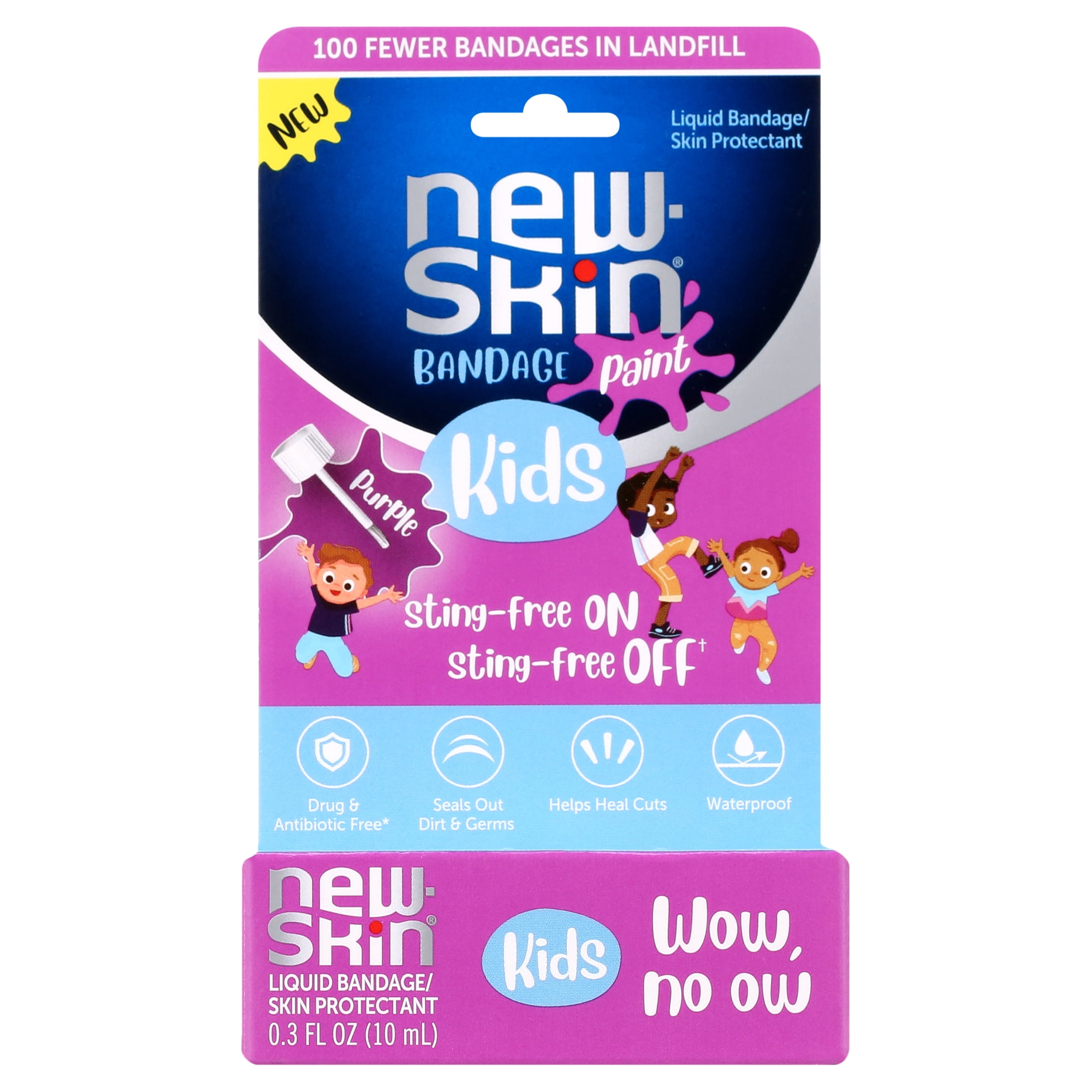 New-Skin Purple Paint Waterproof Liquid Bandage for Kids, 0.3 fl oz