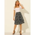 thumbnail image 3 of DARING DIVA Women's Flowy Ruffle Hem Tiered Floral Midi Skirt M Black, 3 of 6