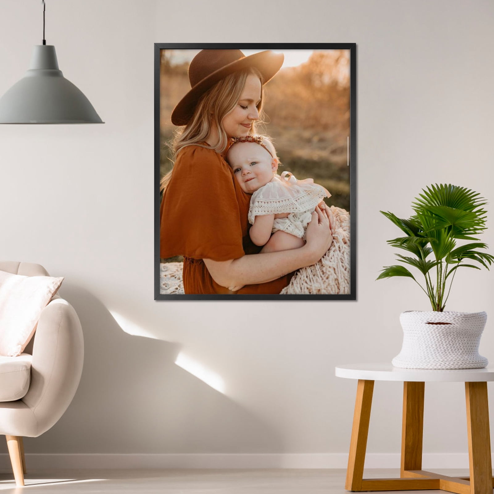 24x30 Picture Frame for Wall Mounted Display Vertically or Horizontally, Black Photo Poster Frame for Bedroom Living Room Office