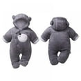 thumbnail image 4 of URMAGIC Newborn Baby Cartoon Smile Bear Snowsuit Infant Jumpsuit Footie Romper Winter Coat Romper 0-2 Months, 4 of 4