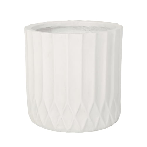 Chak’s Choice Plants Pot , Ceramic Planters for Indoor Plants, Mid-Century Modern Cylinder Flower Pots with Drainage Hole, White
