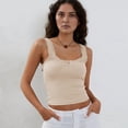 thumbnail image 6 of Women'S Tank Tops Cute Slim Fitted Ribbed Knit Lace Camisole Top Summer Square Neck Sleeveless Going  XS, 6 of 8