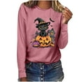 thumbnail image 6 of Busydd Womens Halloween Shirts Fashion Print Long Sleeve Tops for Women Casual Round Neck Womens Fall Tops Comfy Versatile Graphic Tees 2XL, 6 of 7