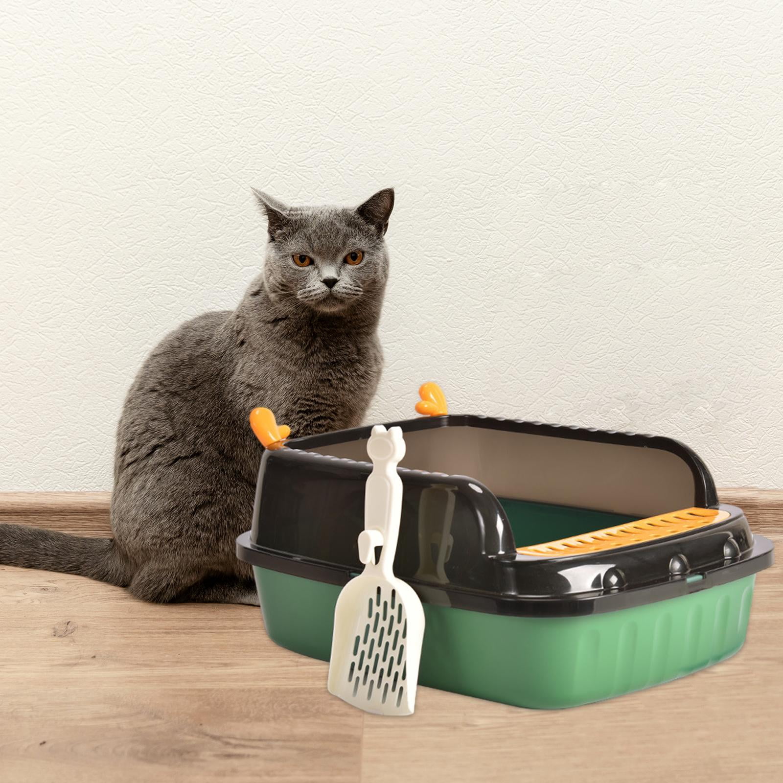 oshhnii Cat Litter Basin Anti ing Kitten Potty Toilet Portable Open Top Pet Litter Green M