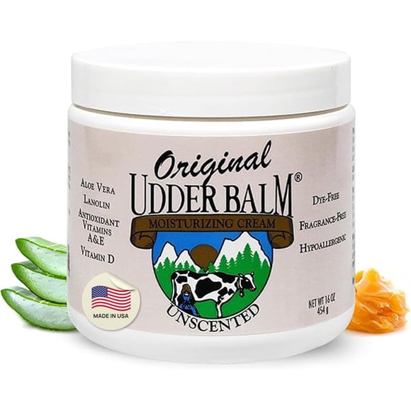 Original Udder Balm Unscented Moisturizing Cream Jar, 16 oz