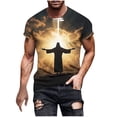 thumbnail image 2 of WAENQINLA Men's Fashion Jesus Cross 3D Print T-Shirt Short Sleeve Funny Graphic Tees Tops Christian Religious Bible T Shirts, 2 of 5