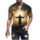 thumbnail image 2 of Tops para hombre, blusas y camisas de manga corta con cuello redondo para hombre, jersey informal con cuello redondo estampado para hombre, pantalones cortos deportivos para fitness, blusa de poliéste, 2 of 5