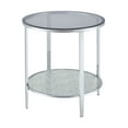 thumbnail image 4 of Steve Silver Frostine Round Silver and Chrome Mirrored Glass End Table, 4 of 5