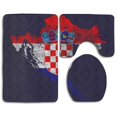 thumbnail image 1 of Juego de alfombras de baño ABPHQTO de 3 piezas Orgullo croata con respaldo antideslizante, 1 of 2