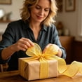 thumbnail image 5 of Yellow Burlap Wired Ribbon for Gift Wrapping Solid Ribbon with Wire Edge for Big Bow,Wreath,Xmas Tree Decoration,Flower Bouquet Bow Making Wedding Birthday Christmas Decor Jute Rustic Line Ribbons, 5 of 6