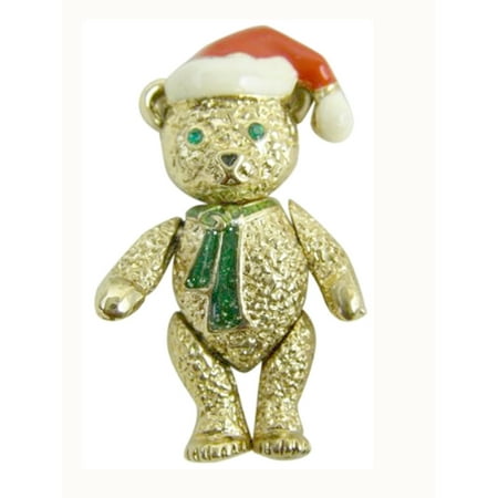 Santa Hat Teddy Bear Pin