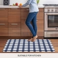 thumbnail image 5 of Navy Blue Plaid Check Doormat Outdoor Entrance 18"x30", Geometrical Abstract Lattice Absorb Moisture Dirt Door Mats, Non-Slip Rubber Backing Floor Mats Indoor, Low-Profile Front Door Rugs, 5 of 9