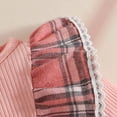 thumbnail image 6 of vdgthytj Toddler Baby Girl Dress Plaid Bowknot Round Neck Long Sleeve Fall Winter Dress with Headband Set, 6 of 9