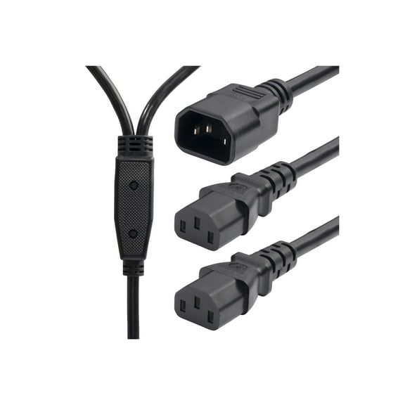 StarTech 6ft 1.8m Power Cord Splitter IEC 60320 C14 to 2x C13 AC Power Cable 10A 250V 18AWG UL Listed