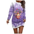 thumbnail image 1 of Wyzesi Robes d'Automne pour Femmes Invité de Mariage Robe Chandail Imprimée de Noël pour Femmes Col Rond Manches Longues Ample Sans Capuche Robe Décontractée Robes Longues Formelles pour Femmes, 1 of 5