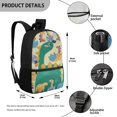 thumbnail image 5 of Uourmeti Mama Dino and Babies Polyester Backpack, Smooth Double Zipper Daypack 17 Inch Large Storage School Bookbag for Daily Use Travel, 5 of 6