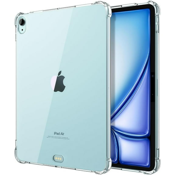 ELEHOLD Clear Case for iPad Air 13-inch M3 (2025) / M2 (2024), Ultra Transparent Soft TPU Cover with Shockproof Corner for iPad Air 13-inch M3 (2025) / M2 (2024),Clear