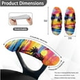 thumbnail image 6 of FKELYI Office Chair Slipcover Swivel Armchair Cover with 2 Pcs Armrest Covers Beach Palm Tree Oil Painting Print Washable Anti-Dust Computer Chair Protector, Large, 6 of 6