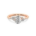 thumbnail image 4 of IGI Certified 4 Carat Oval Shape Lab Grown Diamond Engagement Ring | 14K Rose Gold | Emmeline Crisscross Side Stone Diamond Ring | FG-VS1-VS2 Quality Friendly Diamonds, 4 of 6