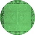 thumbnail image 1 of Ahgly Company Indoor Round Oriental Emerald Green Industrial Area Rugs, 3' Round, 1 of 4