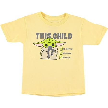 

STAR WARS Boys Toddler T-Shirt Baby Yoda Boys Fashion Shirt - Darth Vader C3PO Baby Yoda & Storm Trooper