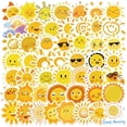thumbnail image 1 of Stickers Jaurney 50 piezas impermeables de sol amarillo en vinilo, 1 of 8