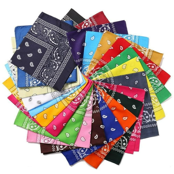 23 Uds. Bandanas multiusos, diademas de poliéster vaquero, pañuelo multifuncional para ciclismo al aire libre de 22x22 pulgadas