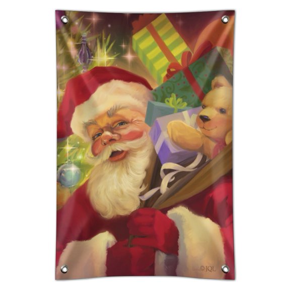 Christmas Holiday Santa Jolly Sparkle Home Business Office Sign