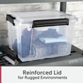 thumbnail image 5 of (2 pack) Sterilite Gasket Box, 34 Quart WaterProof Clear Plastic Storage Bin with Lid, Gasket Seal and Durable Latches, Black, 5 of 12