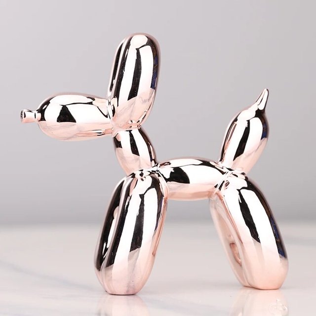 Globo nórdico de resina galvanizado para perro, escultura de cachorro, decoración del hogar, sala de estar, escritorio, estatua de Animal moderno