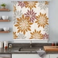 thumbnail image 4 of Geometric Flower Sheer Curtains 63 Inches Long, Vintage Country Floral Orange Grey on Linen Light Filering Curtains, Breathable Simi Curtain Privacy Drapes for Living Room Bedroom Window Treatment, 4 of 9