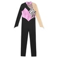 thumbnail image 5 of TSSOE Kids Girls Long Sleeve Dance Unitard Turtleneck Gymnastics Figure Ice Skating Full Body Pink 6, 5 of 7
