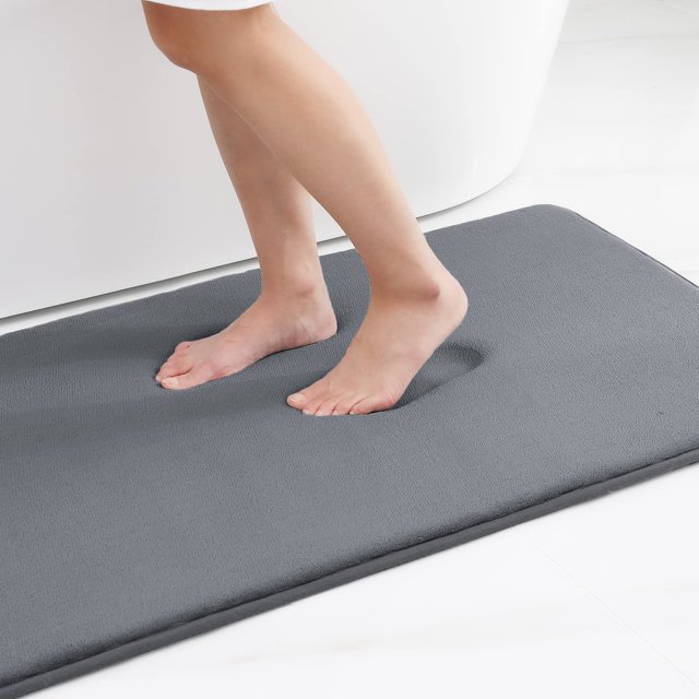 Olanly Memory Foam Bath Mat Anti-Slip Shower Carpet Soft Foot Pad Decoration Floor Protector Absorbent Quick Dry Bathroom Rug heqiyong LED