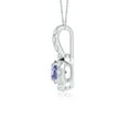 thumbnail image 2 of ANGARA Natural Tanzanite Pendant with Bar-Set Diamond Halo in 14K White Gold for Women (Size-5mm) | December Birthstone, Birthday, Anniversary, Jewelry Gift for Women | Natural Tanzanite Necklace, 2 of 8