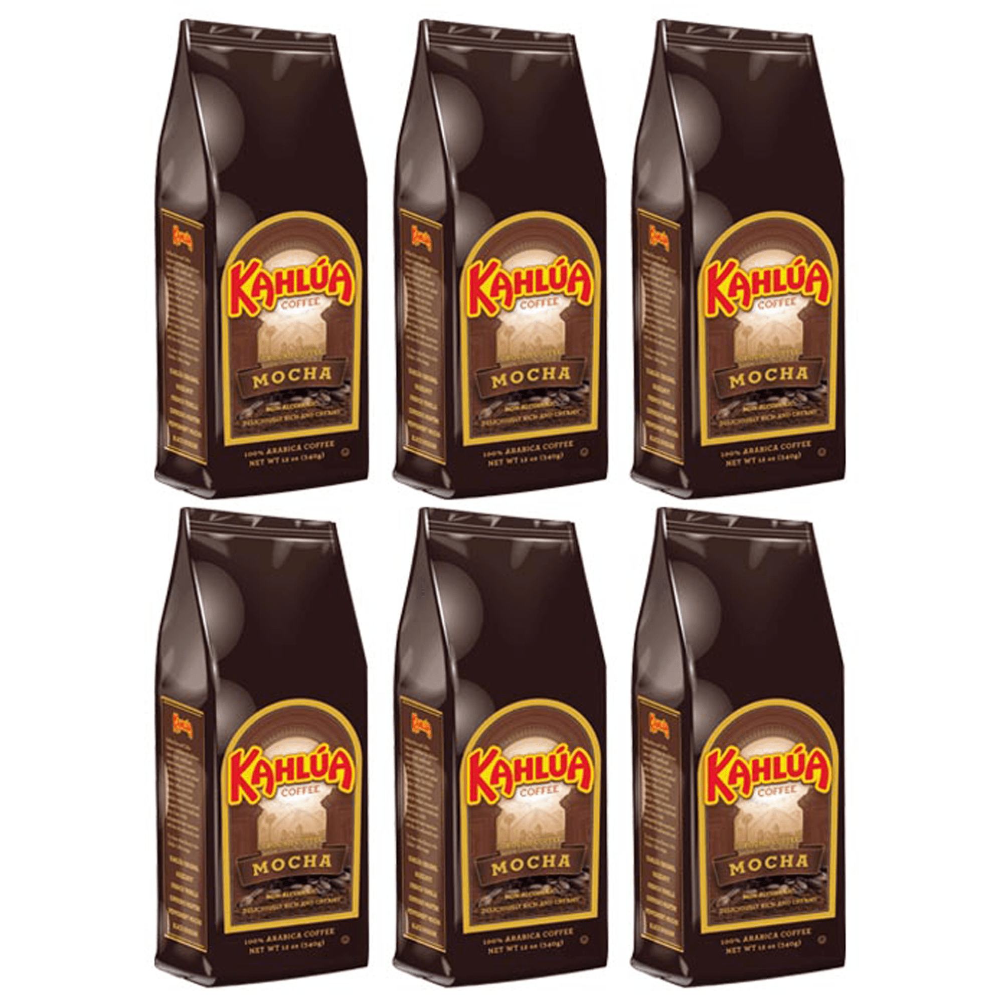 (6 Pack) Kahlúa Mocha Ground Coffee, Medium Roast, 12 Oz