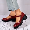 thumbnail image 7 of Fesfesfes Mary Jane Shoes Women Summer Round Toe Thick Heel Womens Shoes Fashion Buckle Shoes 6.5(38), 7 of 7